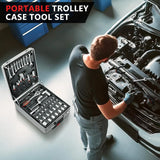 799pcs Tool Kit,Tool Trolley Case,Mechanics Box,Home Repair Toolbox,Portable DIY Set