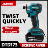Makita DTD173 1800RPM 180Nm Cordless Impact Driver 180Nm Brushless Motor Electric Drill Wood Bolt T Mode For Makita Battery