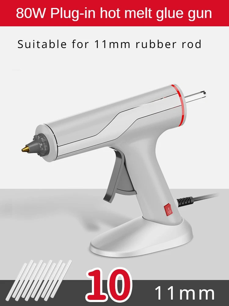 Mini Cordless Hot Melt Glue Gun High Temperature Electric Repair Tool DIY Power Tools Plug-in Household 10W 80W 7mm 11mm
