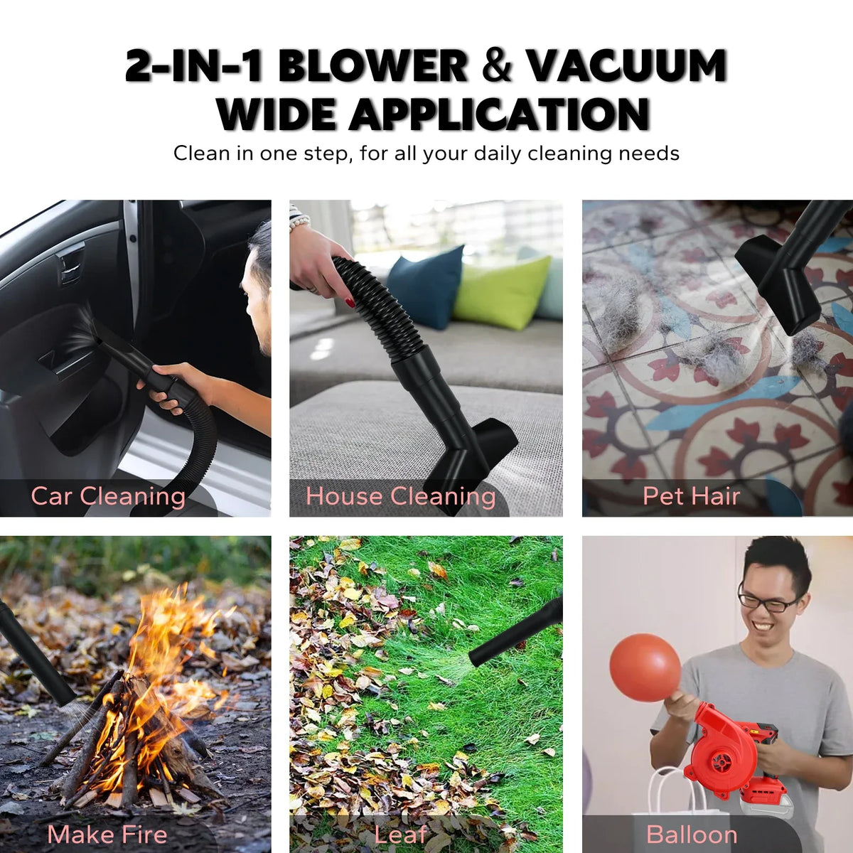 Brushless Leaf Blower for Milwaukee 18V Battery Cordless Jobsite Air Blower 6-Speed Up to 180MPH Vacuum Cleaner (No Battery)