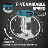 HAOLTON Makita 18V Brushless Cordless Trimmer 6.0Ah Li-ion Battery Professional Milling Slotting Edge Woodworking Power Tool