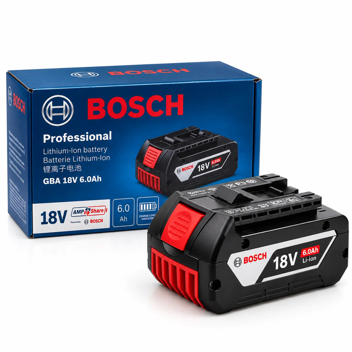 Bosch 18V 6.0Ah Lightweight Compact Genuine Battery for DIY Home Repair Fits BAT609G BAT610G GSR18V-LI Tools
