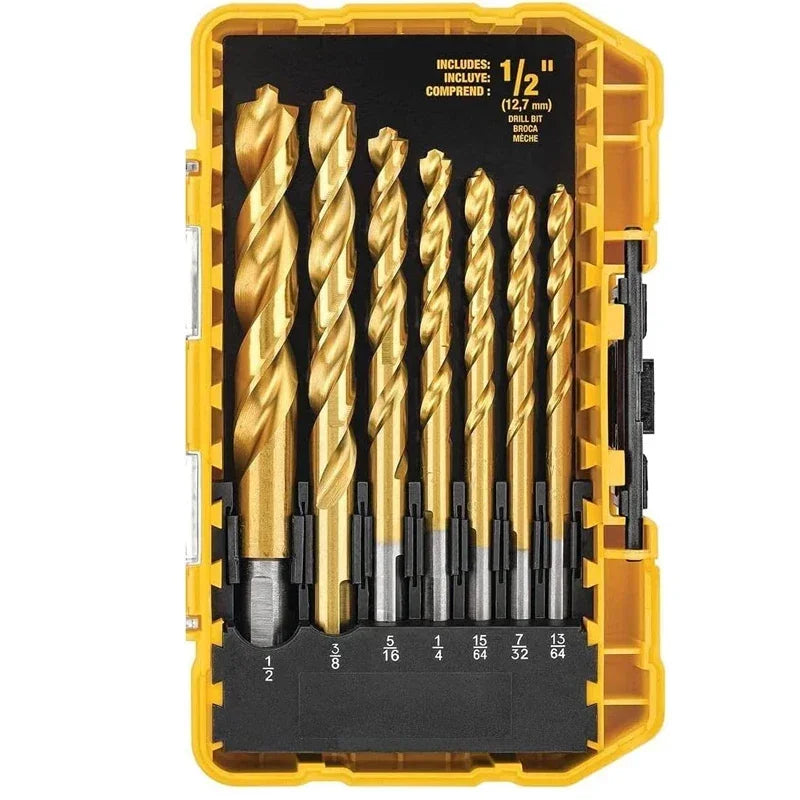 Original DEWALT DW1361 Titanium Twist Drill Bit Set Woodworking Metal HSS High Speed Steel Drill Bits 21Pcs Tool Attachments