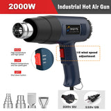 2000W Industrial Electric Hot Air Gun Digital Display Car Film Heat Gun Air Dryer for Soldering Thermal Blower Shrink Wrapping
