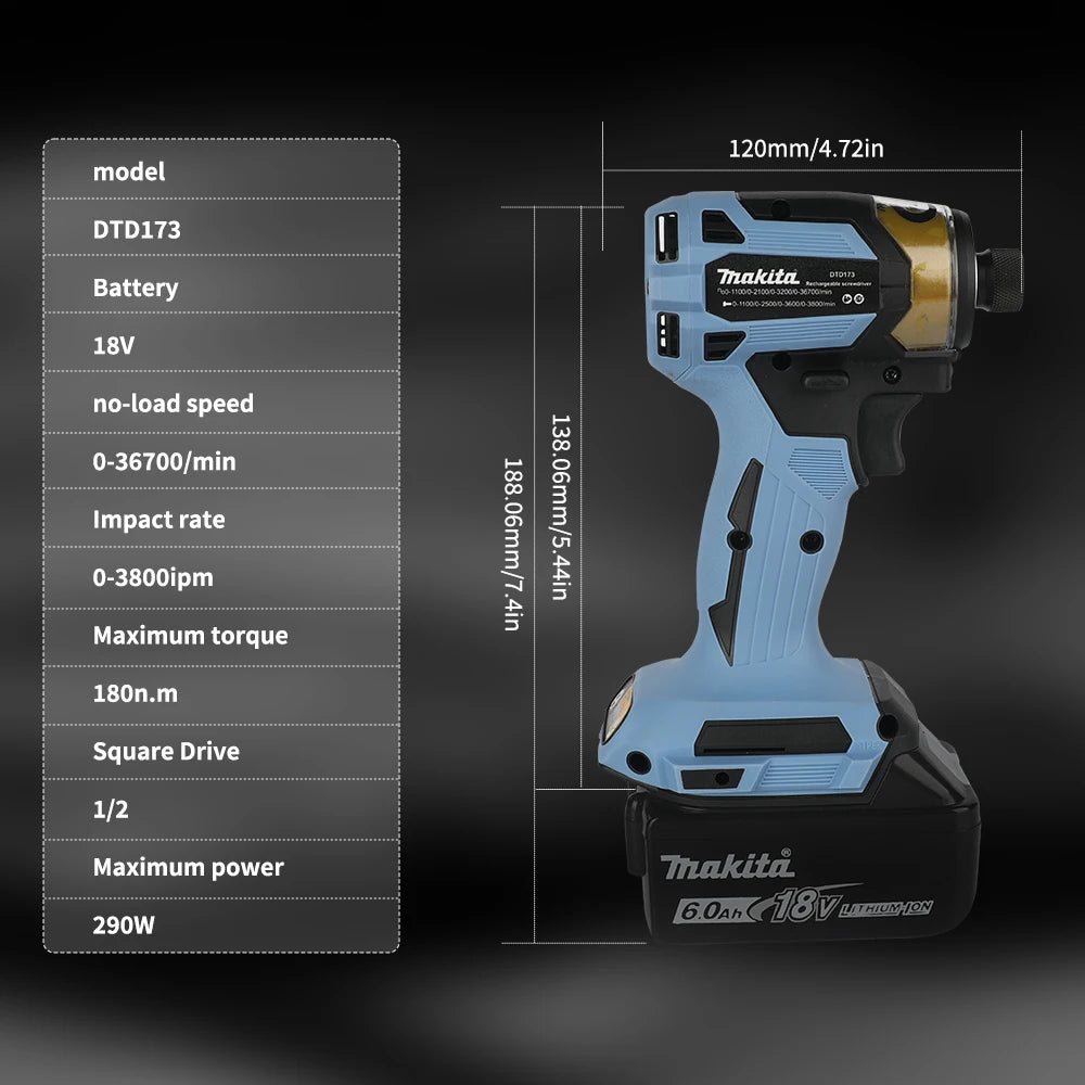 Makita DTD173Z 20th Anniversary Premium Color 18V Impact Driver 180Nm T-Mode Wood Bolt Metal LED Light Tool Only