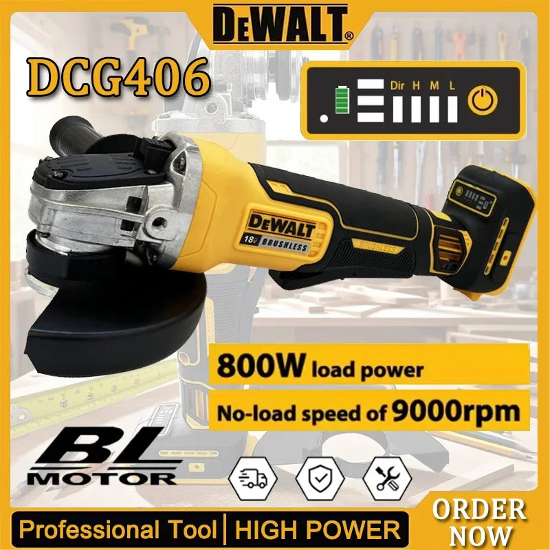 Dewalt DCG406 100MM Cordless Brushless Angle Grinder 9000RPM Cutting Machine Polishing Machine For 20V Lithium Batteries