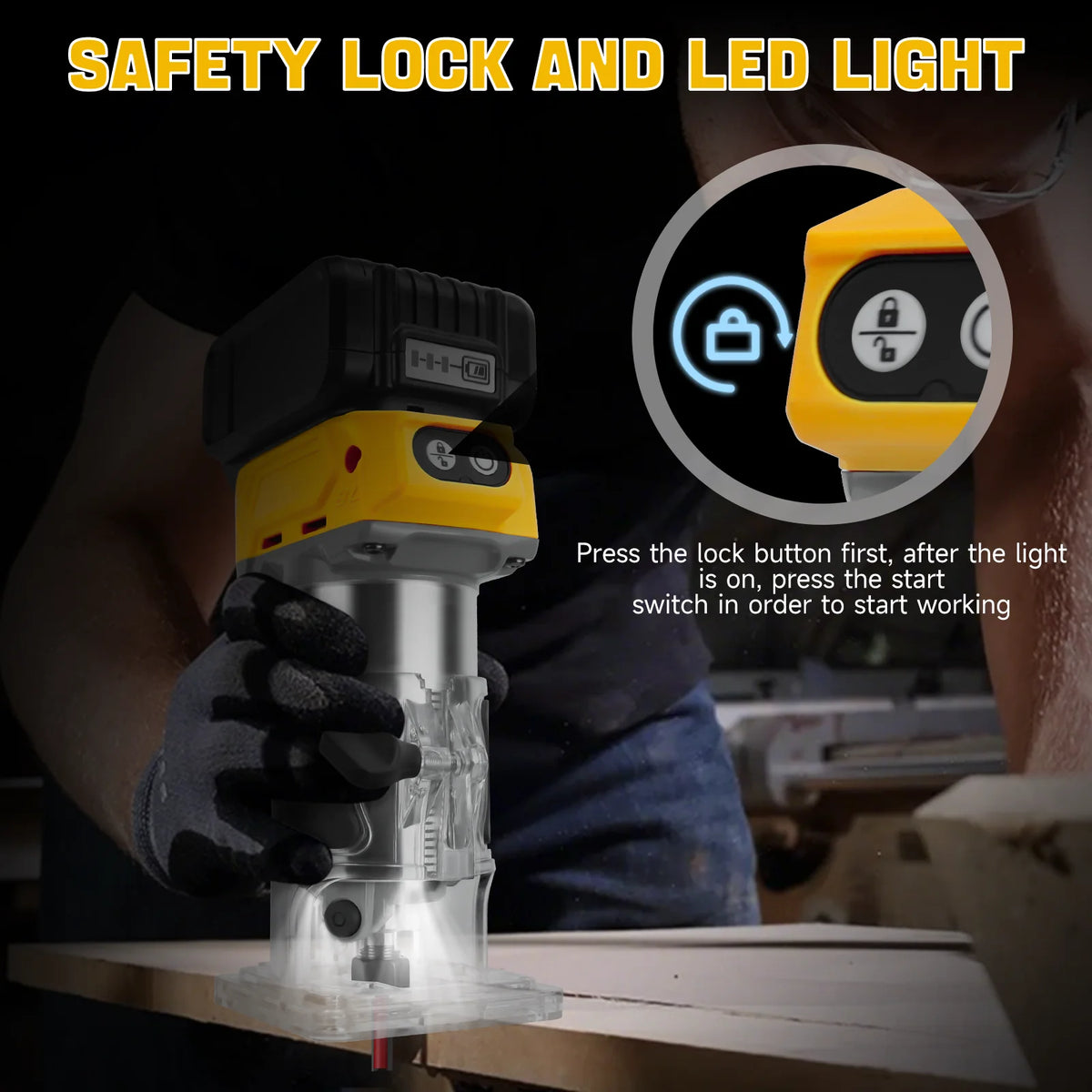 800W Brushless Electric Trimmer Woodworking Trimming Machine Wood Router Milling Engraving Slotting for Dewalt 20V Battery