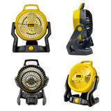 VIVSSO 12 Inch Fan 3 Speed Adjustable Outdoor Camping Fan Table Portable Air Circulators For Dewalt 20V Battery Pins