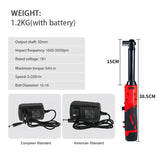 15cm Electric Ratchet 18V Cordless 90 Degree Right Angle Torque Lithium-Ion Auto Ratchet Repair Tool Set