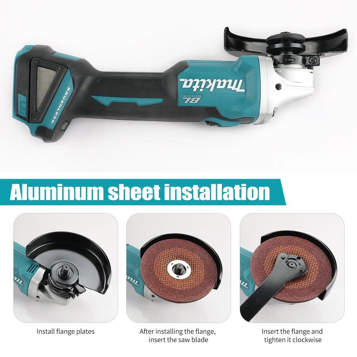 New Makita DGA404 Brushless Lithium Electric Angle Grinder 18V 125mm Rechargeable Cutting Machine High Power Machine Power Tool