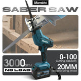 Mamidw cordless brushless reciprocating saw, comes with 4 blades, compact one-handed reciprocating saw, for Makita 18v Battery