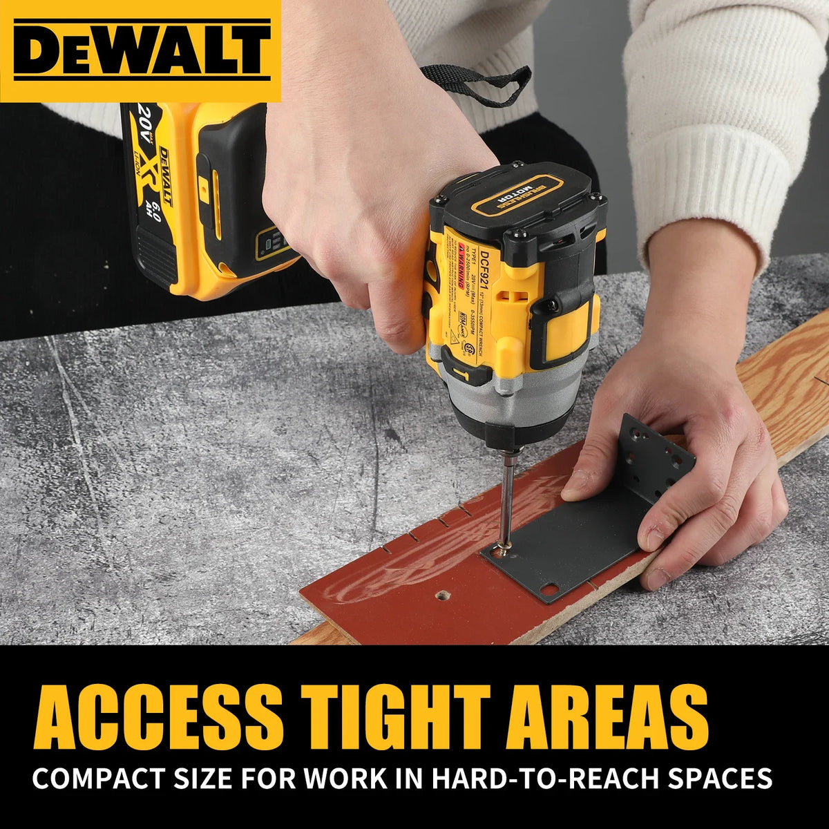 DEWALT DCF921 Cordless Impact Wrench 20V 610Nm Max Torque 0-3550IPM Forward Reverse Switch Auto Repair Heavy Work Power tools