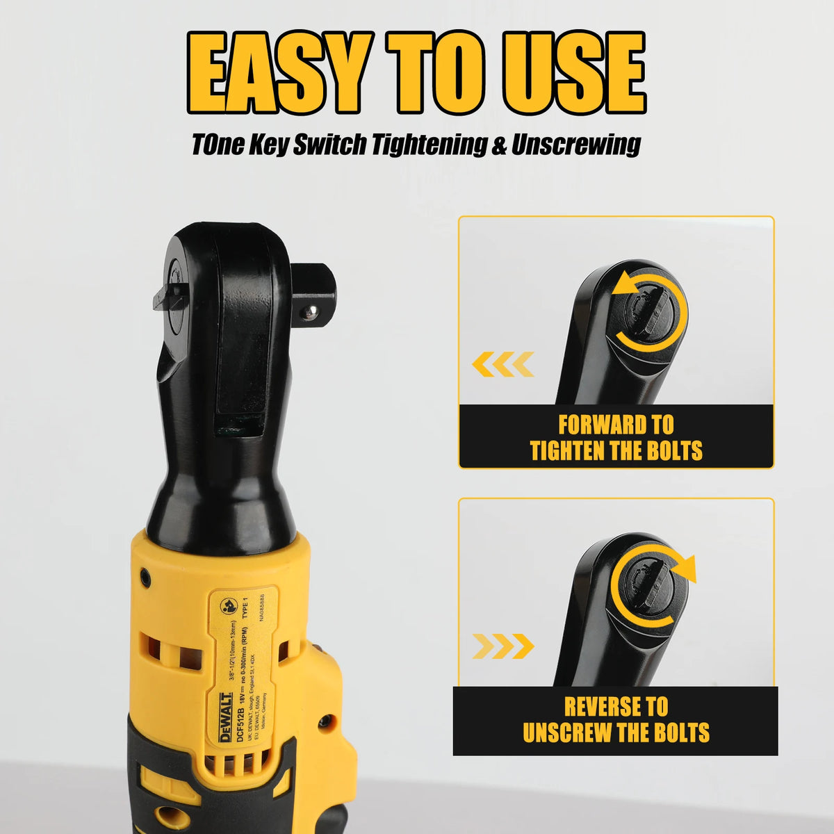 Dewalt DCF513/DCF512 Ratchet Right Angle Wrench LED Cordless Driver Variable Speed Power Wrench Power Tools