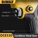 DEWALT DCE530 300W Cordless Heat Gun High Power Thermal Blower for Welding Heat Shrink Wrapping Compatible Tool
