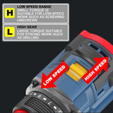 WIDEEP 16V 70N.m Brushless Cordless Drill Self-locking Chuck Electric Screwdriver 20+1 Torque Settings 2-Speeds Power Tools