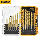 Original DEWALT DW1361 Titanium Twist Drill Bit Set Woodworking Metal HSS High Speed Steel Drill Bits 21Pcs Tool Attachments