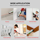 Cordless Caulking Gun 10Oz/300ml Electric Silicone Gun 4 Adjustable Speeds with LED Light for Milwaukee 18V Battery (No Battery)