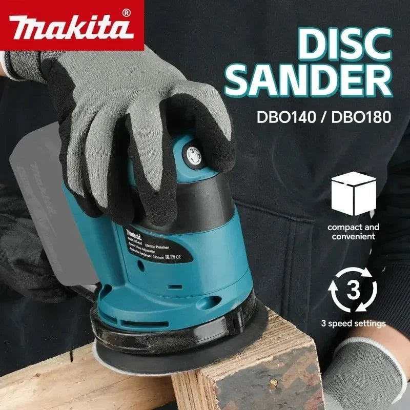 Makita DBO180Z 18V Brushless Orbital Sander Complete With Dust Bag For Wood Sanding And Varnish Repair Jobs