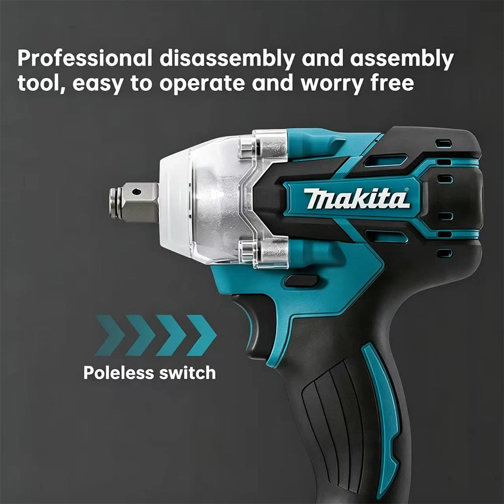 Makita DTW700 Cordless Impact Wrench 18V Brushless Motor 1000Nm Variable Speed Electric Wrench High Effieiency Durable Auto Stop