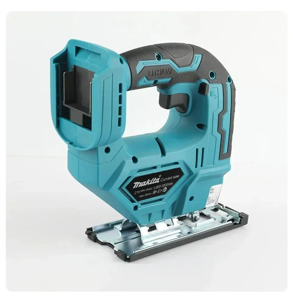 Makita DJV182 Lightweight 18V Jig Saw Adjustable Bevel Base For Cutting Curved Wooden Shelf Brackets During Home Decoration