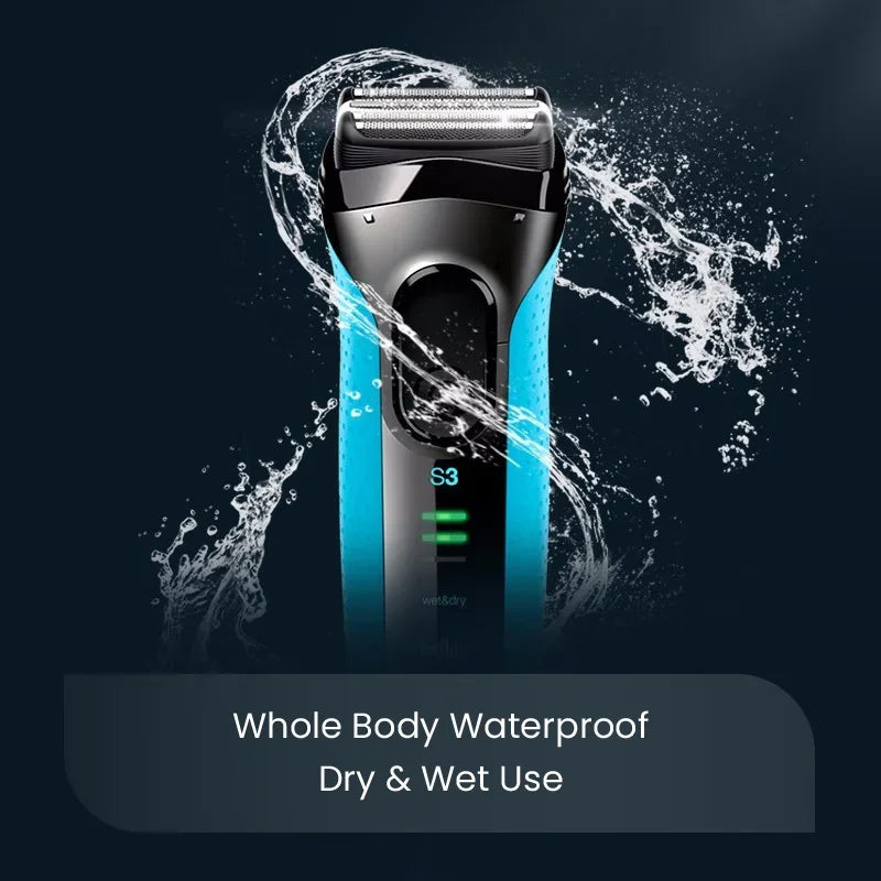 Braun Electric Shaver 3040s S3 Series Reciprocating Shaving Machine with Sideburn Trimmer Rechargeable Dry Wet Use Men's Razor