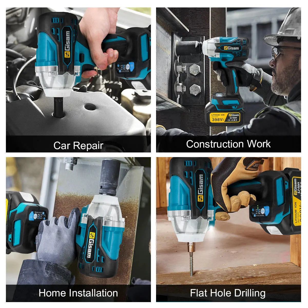 Gisam Brushless Power Tools Sets Electric Impact Wrench Electirc Drill Angle Grinder Electric Hammer For Makita 18v Battery Pins