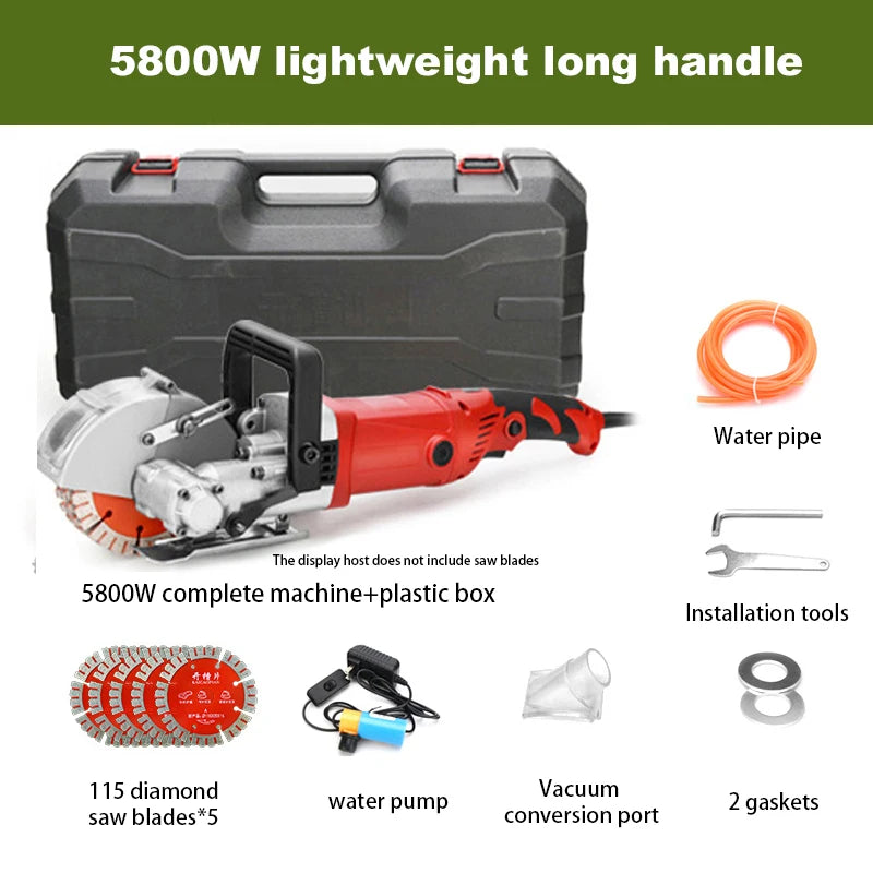 5800W Wall Slotting Machine Electric Wall Chaser Brick Groove Cutting Machine Steel Concrete Cutter Depth 42MM Width 42MM