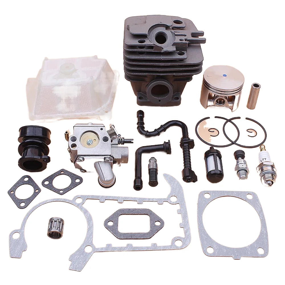 47mm Cylinder Piston Carburetor Kit For Stihl MS361 MS 361 Air Fuel Oil Filter Line Intake Manifold Gasket Decompression Valve