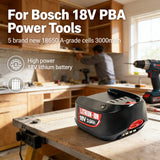 1.5Ah-3Ah 2.5Ah For Bosch 18V PBA Replacement Battery for PBA PSB PSR PST Rechargeable Screwdriver Batteries AL1830CV AL1810CV