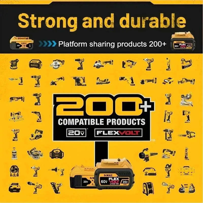 100% Original Dewalt 20V 9000mAh Power Tool Battery DCB206 DCB205 DCB200 DCF887 DCG405 DCD791 DCF922 DCF850 DCD805 Tool Battery