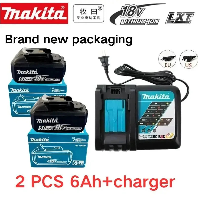 Makita 18V High‑Capacity 6.0Ah Lithium‑ion Battery Fit BL1860B BL1850B BL1840 BL1830 BL1815 Cordless Power Drill Battery Pack