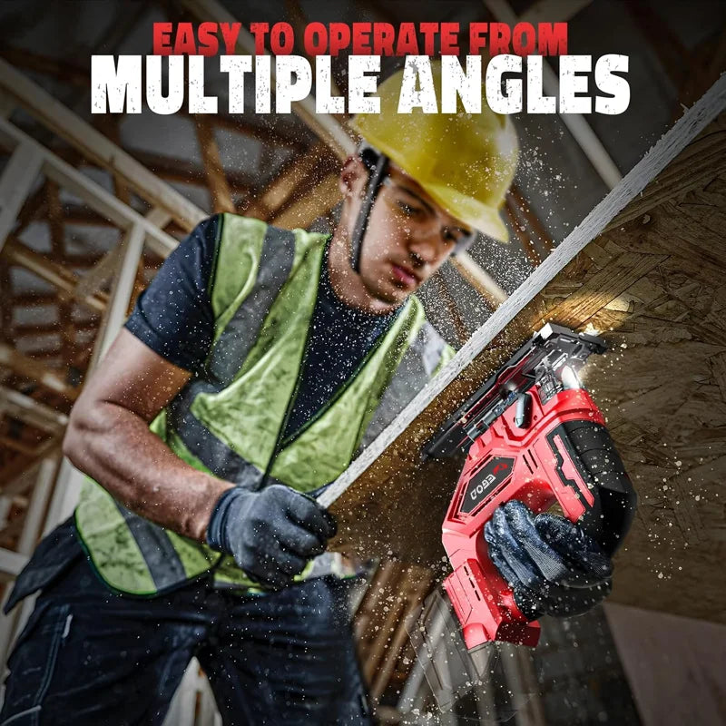 Electric Goddess Cordless Electric Jig Saw Portable Multi-Function Saw Vertical Wood Power Tool For Milwaukee 20V Battery Pin