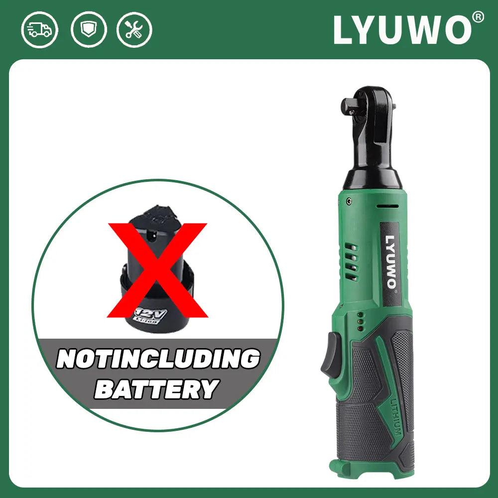 LYUWO 12V 3/8 rechargeable lithium battery wrench, stage construction, motorcycle maintenance, small household appliances.