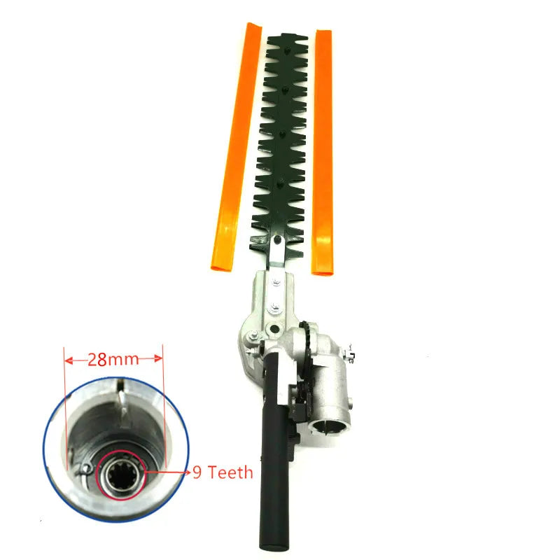 Hedge Trimmer Head 26mm/28mm 7/9 Spline 5.3mm Square High Pole Brush Grass Cutter Harvester Mower For Garden Tools Spare Parts