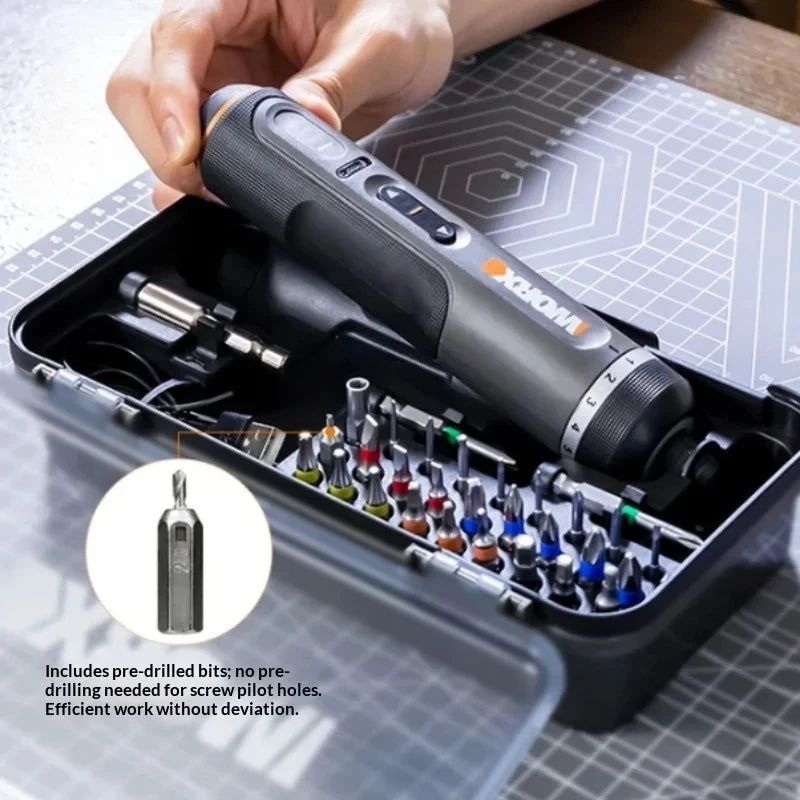 Worx 4V Electrical Screwdriver Set WX242 Smart Cordless Electric Screwdrivers Rechargeable Handle 30 Bit Set Tool Multi-Function
