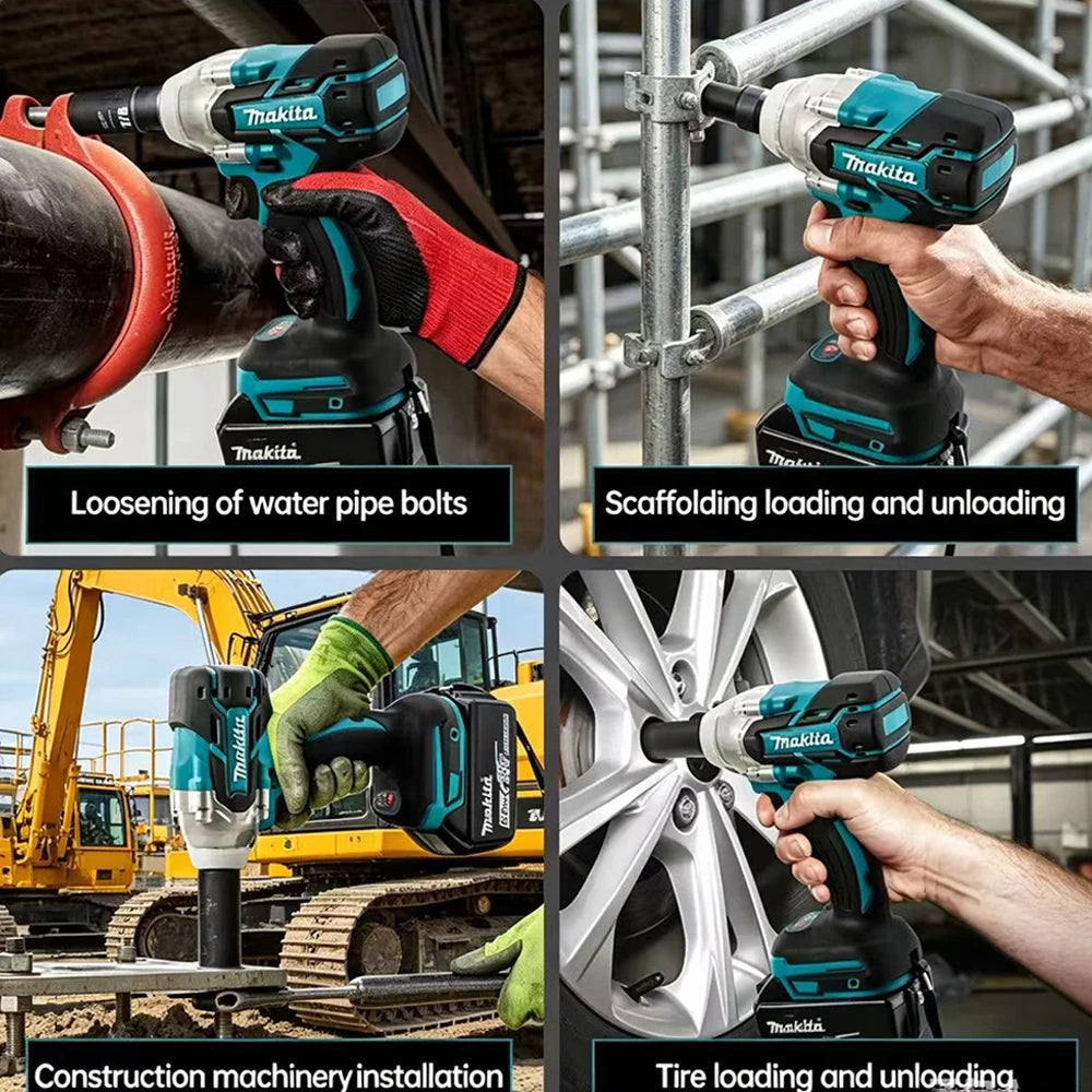 Makita DTW700 Cordless Impact Wrench 18V Brushless Motor 1000Nm Variable Speed Electric Wrench High Effieiency Durable Auto Stop