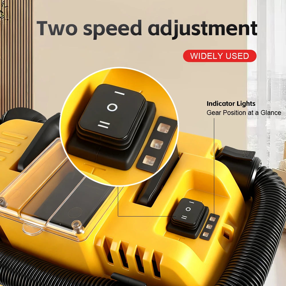 Portable Brushless Lithium-Ion Cordless Vacuum Cleaner High-Suction Wet/Dry Vacuum for DeWalt Battery Powered Cleaning