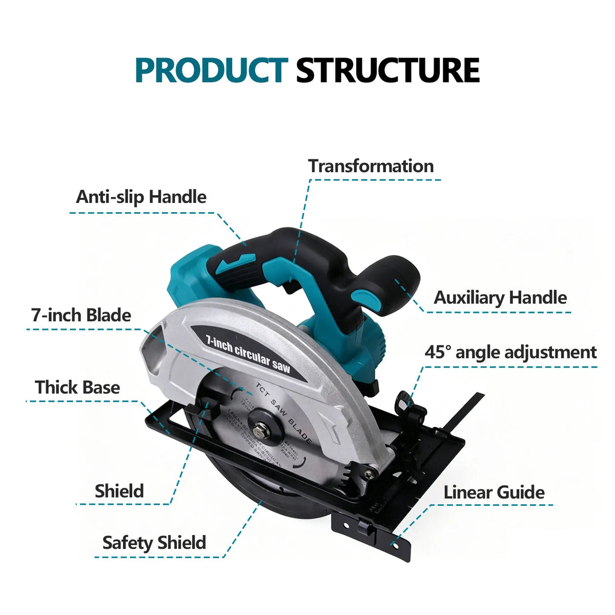 2026 New 4000W Brushless Circular Saw 185mm 11000RPM 0-45° Bevel Cutting Compatible with Makita 18V Battery Pin for Wood Tile