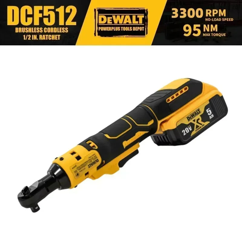 Dewalt DCF512 3/8 Inch Brushless Ratchet Right Angle Wrench, LED Cordless Driver Variable Speed 20V Power Tool