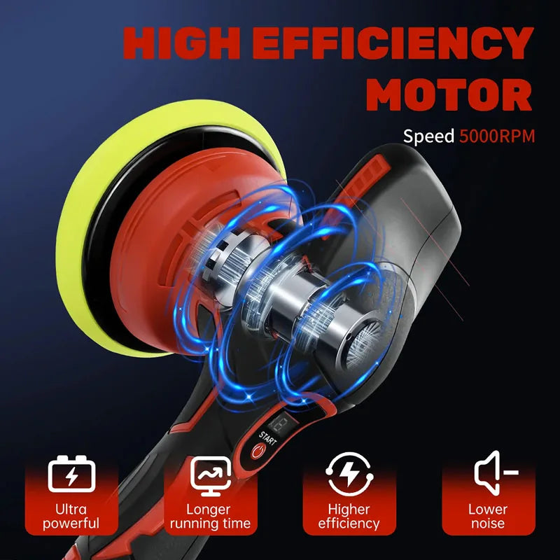 Fit for Milwaukee 18V Battery Cordless Car Polisher 8 Gears Electric Auto Polishing Machine Waxing Sanding Sealing Power Tools