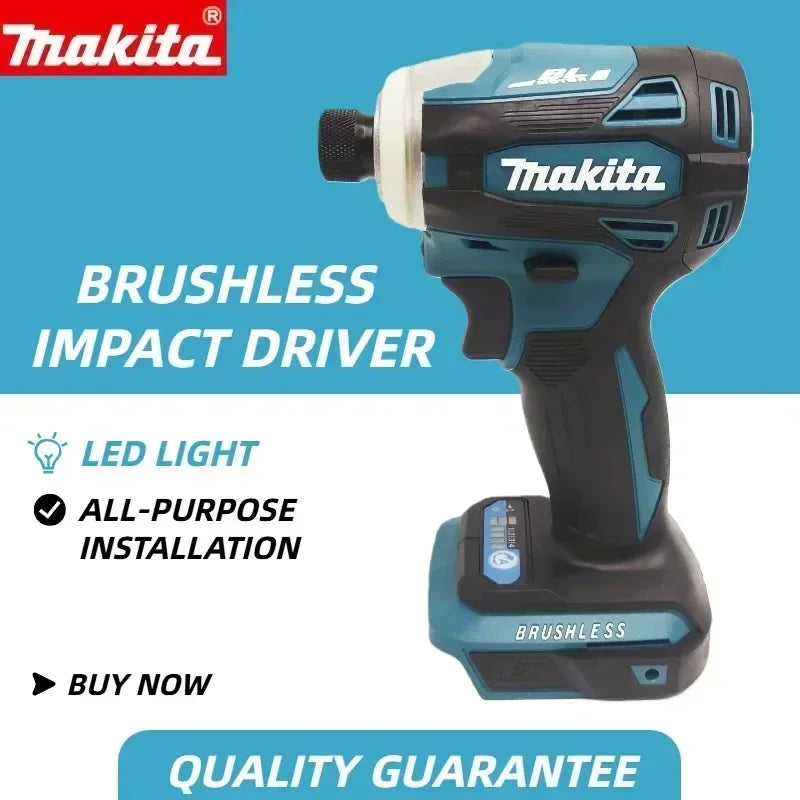 Makita DTD172 18V Brushless Cordless Impact Driver Electric Drill Power Tool For Assembling Metal Shelving In Warehouse Setup