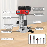 Cordless Wood Router 800W 30000RPM Brushless Electric Trimmer Woodworking Trimming Machine for Milwaukee 18V Battery(No Battery)