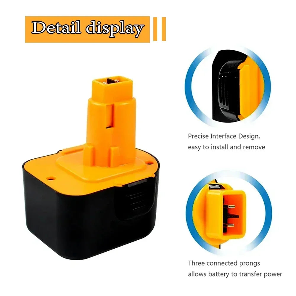 12V 12800mAh Tool Battery for Dewalt DC9071 DE9037 DE9071 DE9075 DW9071 DW9072 DW9074 DC727 DC756 DC980 DC981 DW051