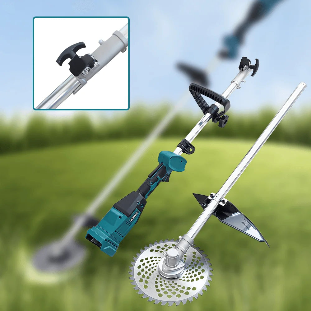 Brushless 9 Inch Cordless Lawn Mower Portable Adjustable Length Electric Grass Trimmer Cutter For Makita 18V Battery(No Battery)