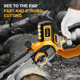 8 Inch Brushless Electric Chainsaw 5000rpm Garden Pruning Saw Woodworking Cutting 35cm Diameter for Makita 18v Battery Pin