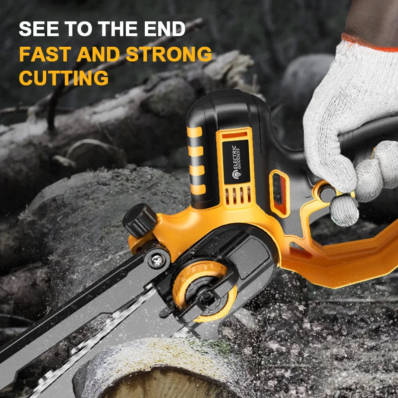 8 Inch Brushless Electric Chainsaw 5000rpm Garden Pruning Saw Woodworking Cutting 35cm Diameter for Makita 18v Battery Pin