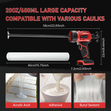 Cordless Caulking Gun 20oz/600ml Electric Sausage Caulk Gun with 4-Speeds Filling Tools for Milwaukee 18V Battery (No Battery)
