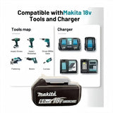 6Ah 100% Original Makita 18V Battery BL1860B Rechargeable Lithium-Ion Battery for Makita 18V Power Tools Replace the Battery.