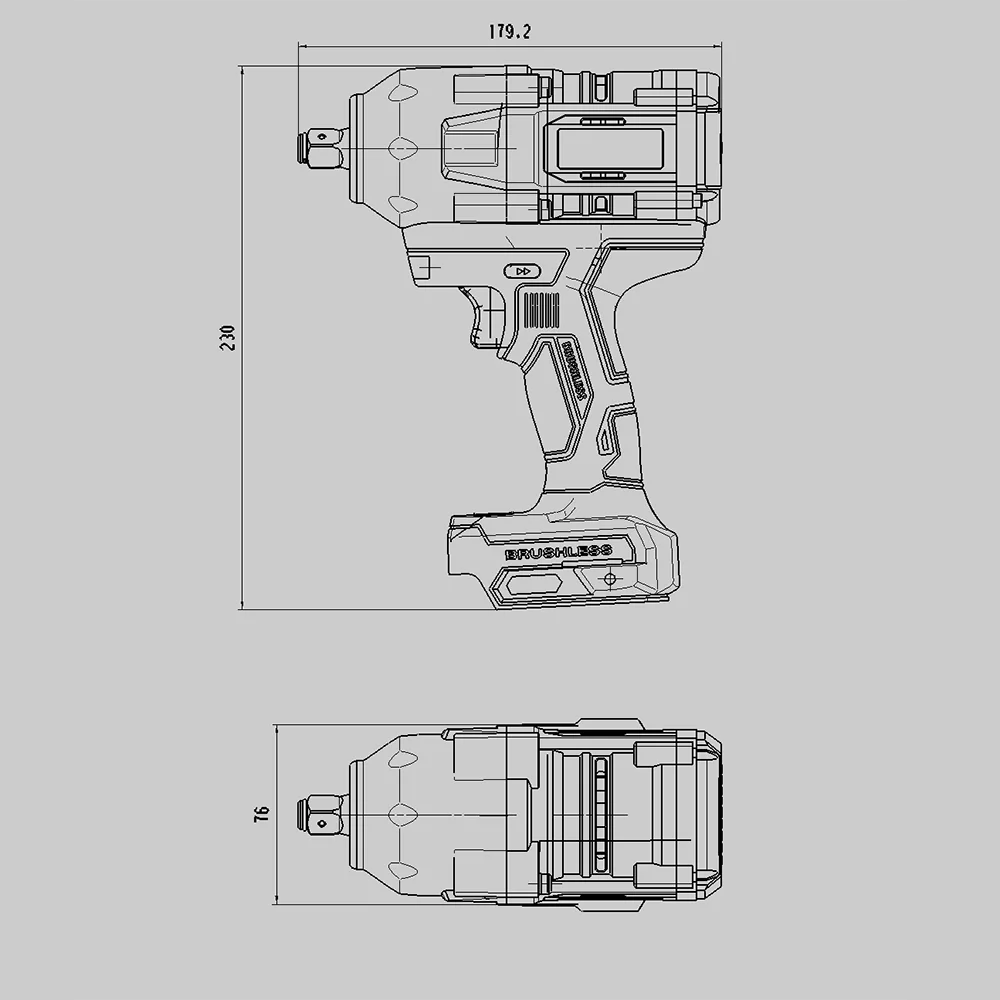 Heimerdinger 18V 1000NM 1/2 brushless cordless impact wrench compatible with makita battery for car, truck repair, No battery