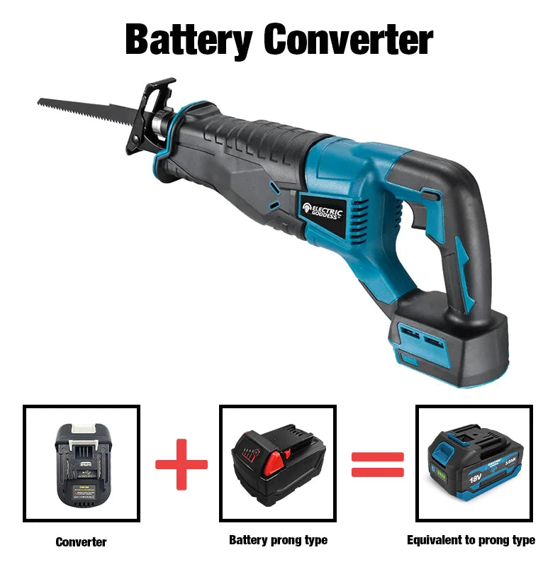 Electric Goddess 10000SPM Electric Reciprocating Electric Chainsaw Saber Saw Cordless Cutter Tool For Makita 18V Battery Pin